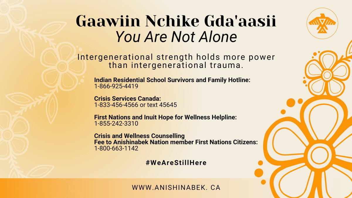 AnishNation's tweet image. Gaawiin Nchke Gda'aasii
You Are Not Alone

Intergenerational strength holds more power than intergenerational trauma.

#WeAreStillHere