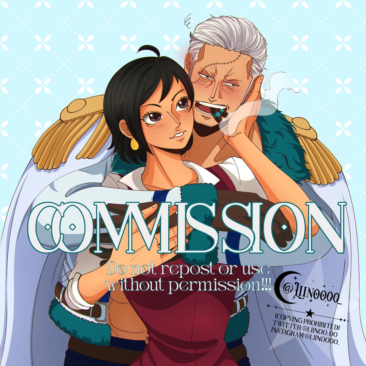 [Commission] 🚬 Smoker X Phoenix ♥️

Thank you so much again for requesting this cute couple @/maikageshima on IG ~🙇‍♀️♥️✨

#onepiece #onepiecesmoker #onepieceoc #vgencomm #ocxcanon