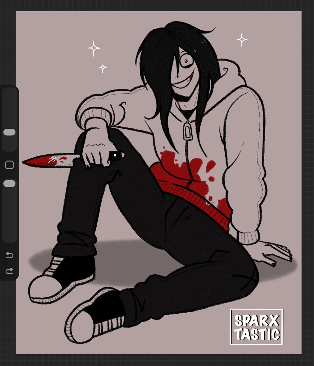 SPARXTASTIC's tweet image. just a doodle of Jeff being happy! 🔪🩸
#jeffthekiller #creepypasta