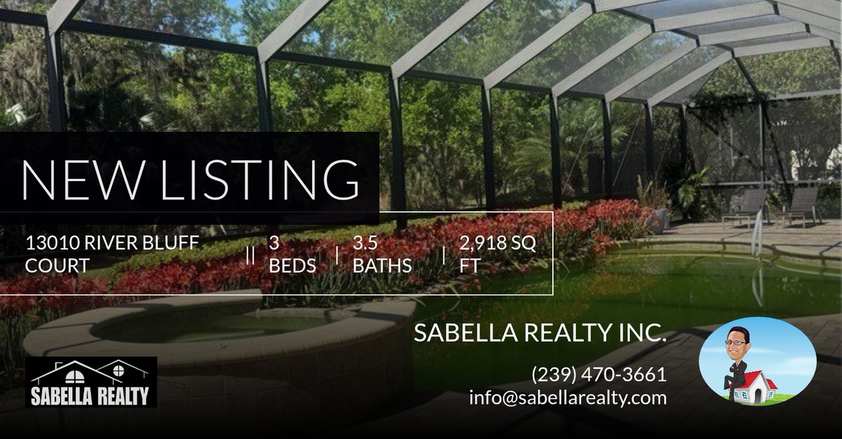 SabellaRealty's tweet photo. 📍 New Listing 📍 Take a look at this fantastic new property that just hit the market located at 13010 River Bluff Court in Fort Myers. Reach out here or at 9416616740 for more information https://t.co/J2t5wTXWkM https://t.co/msbcqyR3xo