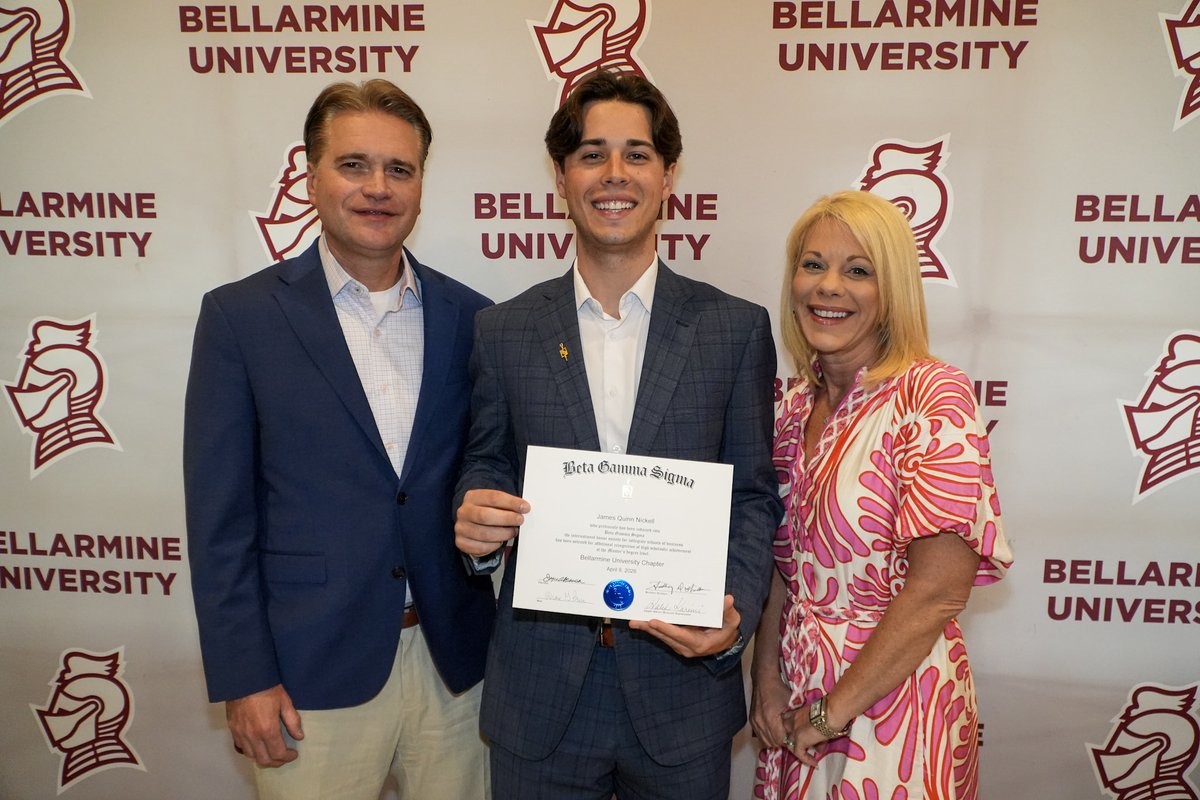 Congrats to James Quinn Nickell on being inducted into Beta Gamma Sigma at RSB! 

Also recognized (not pictured):
 William Henry Brangers, Peter Ashby Howard, Zachary Douglas Sutherland

#RubelSchoolOfBusiness #BellarmineUniversity #BGS