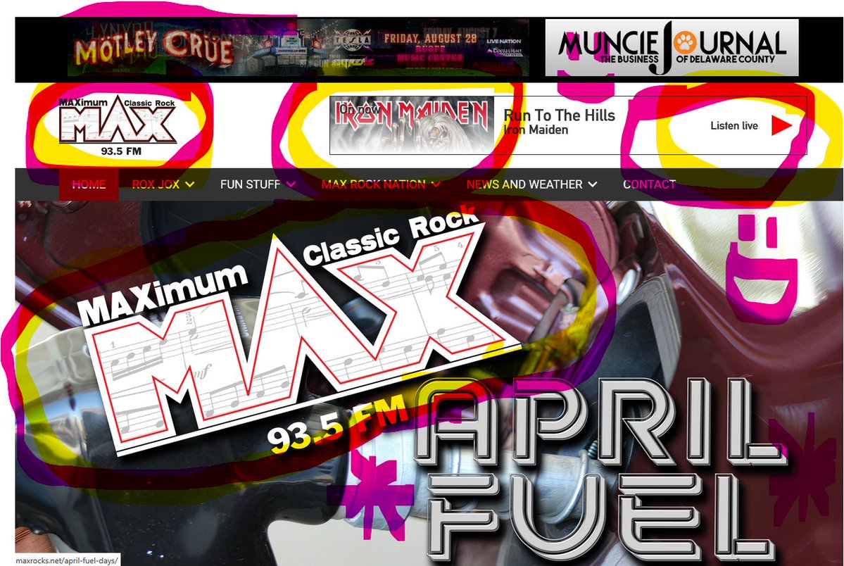 Sean Spence highlighting the MAX website with an actual highlighter.  Sunday 9am to Noon...
* Jonesboro request for Journey, formerly known as "Golden Gate Rhythm Section"
* MAX Concert Calendar with so many great shows in June
* Angie or Angina? A tasteless Stones old-age parody
