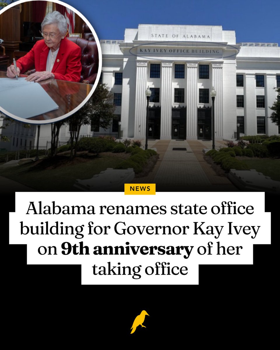 yhn's tweet image. Nine years after @GovernorKayIvey took the oath of office in the Old Senate Chamber of the Alabama State Capitol, the state office building at 501 Washington Avenue in Montgomery was designated to official bear her name.

Read full story here: yellowhammernews.com/alabama-rename…

#Alabama