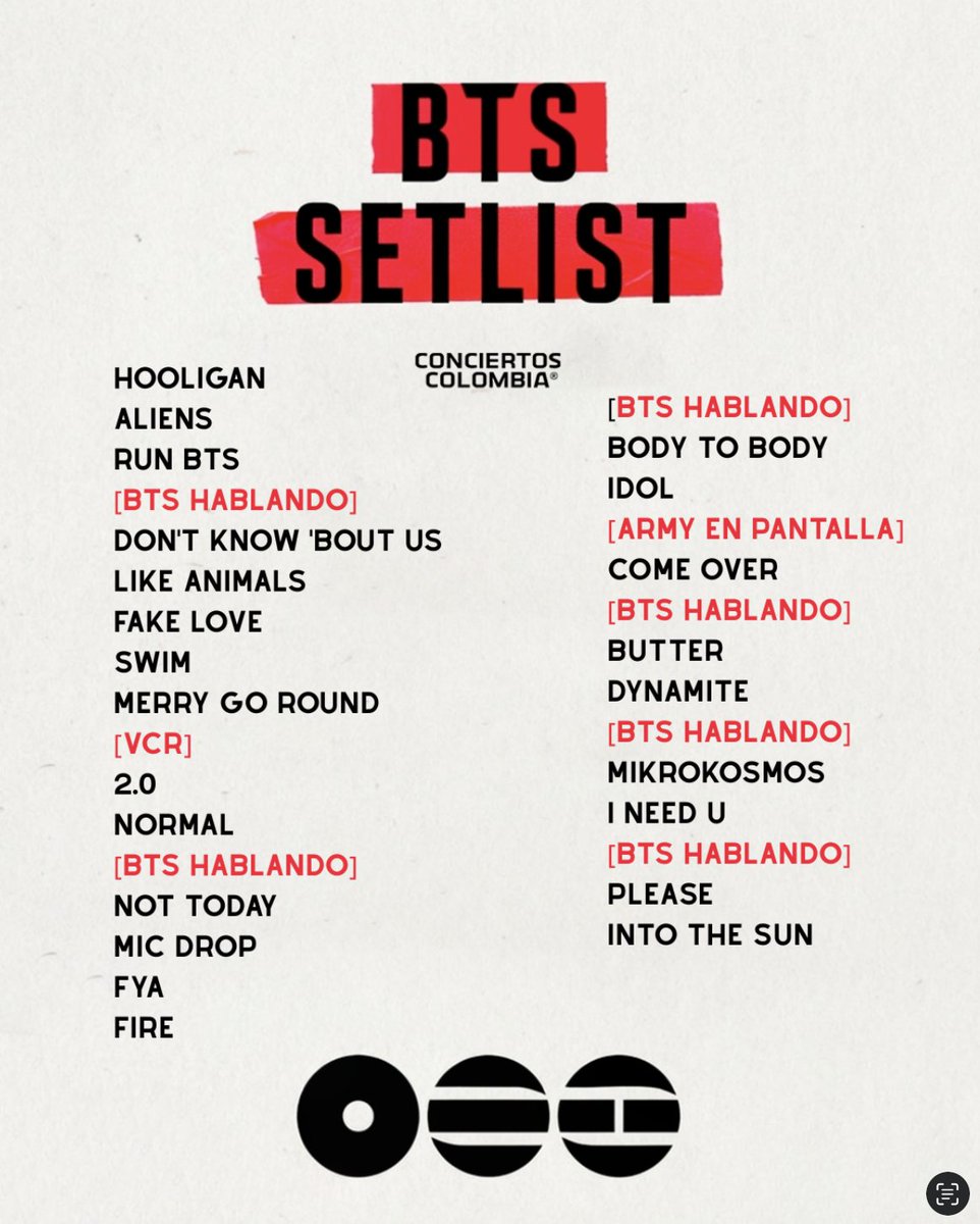 Vi tantos posts (más que nada en TikTok) diciendo que no les gusta el setlist. 
Si no les gusta, no vayan. Corta. 
"Esperaba escuchar tal y cuál canción". 🙄 Ya superen, no entra toda la discografia en un solo recital. 
Las bolas llenas me tienen!  Este setlist es ARTE!