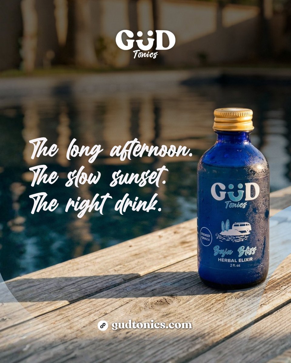 GUDTonics's tweet photo. The long afternoon 🔅
The slow sunset 🌇
The right drink 🍹

That is the whole plan,
with GüD Tonics.💙 https://t.co/vN15zzfuKO
