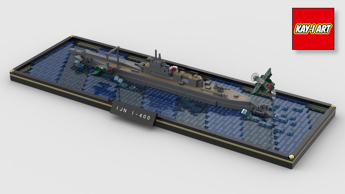 n1fighterpilot's tweet photo. Hey Kayfam! It’s Build #2 of my #microworldwar series! "The I-400" - While not quite in the same scale as all of the other builds you will see here (this one is even smaller) it is still packed with loads of details and fun. The Japanese I-400 aircraft carrier submarine is my favorite piece of “wonder weapon” technology from World War II. #lego #microscale