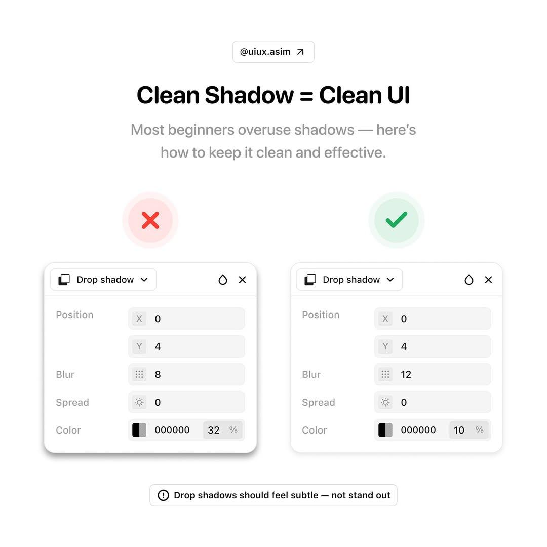 UiSavior's tweet image. Clean shadow = Clean UI