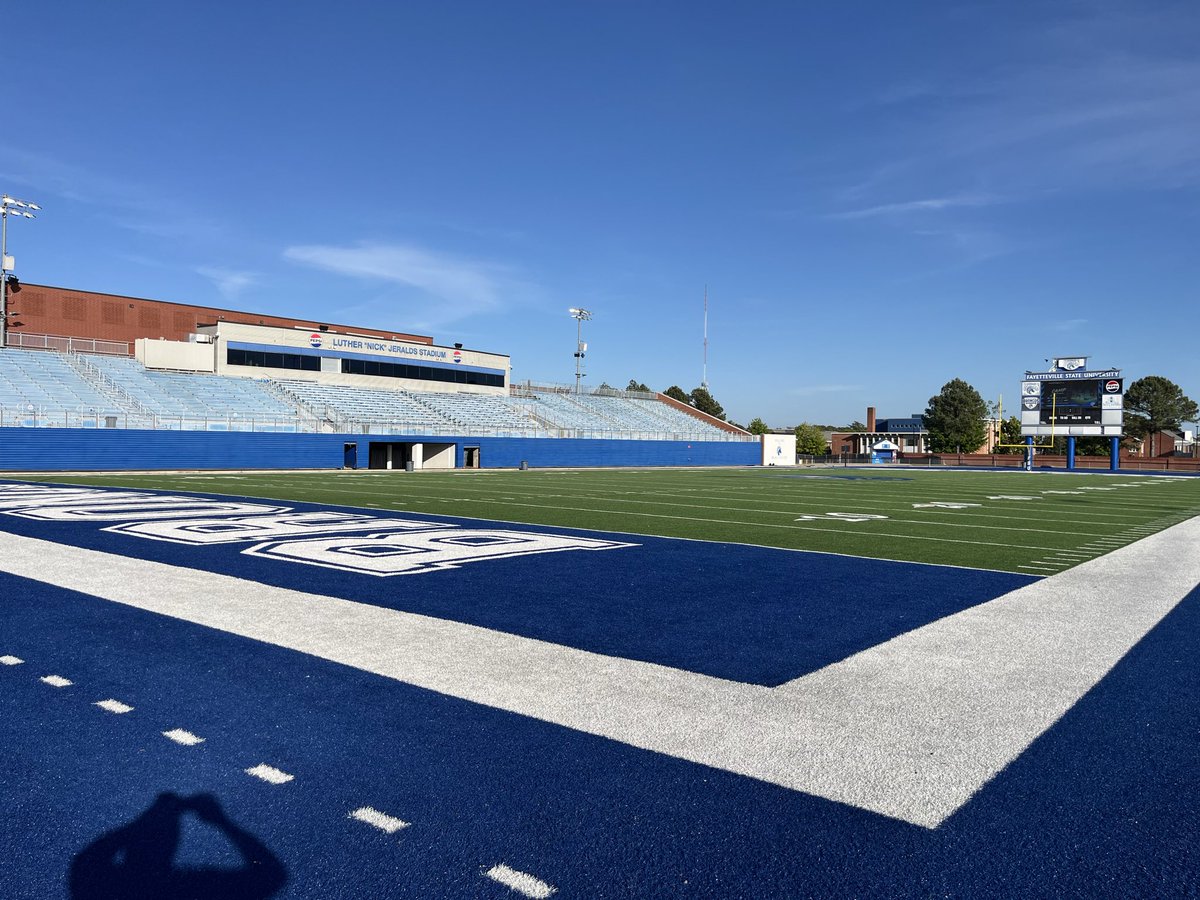 Fsubroncos_fb's tweet photo. Less than 24 hours away from the Bronco Blue &amp; White Spring Game‼️

Come get a sneak peak of your 2026 Broncos tomorrow morning ☀️

Players will hit the field at 10am, Spring Game will kickoff at 11am 🏈

#AttitudeCheck
#BroncoPride

@FSUBroncos https://t.co/eyOibxZCrr