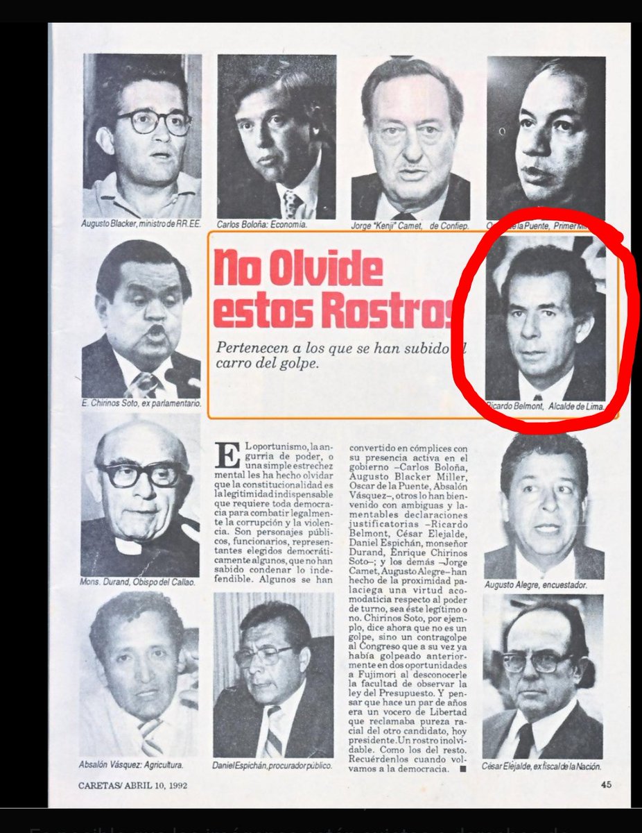 forum_cd's tweet photo. Te recuerdo que Belmont apoyo el golpe del 5 de Abril abiertamente y por eso la resta Caretas le dedico esta publicación 🤑 https://t.co/N0edZfcEBc