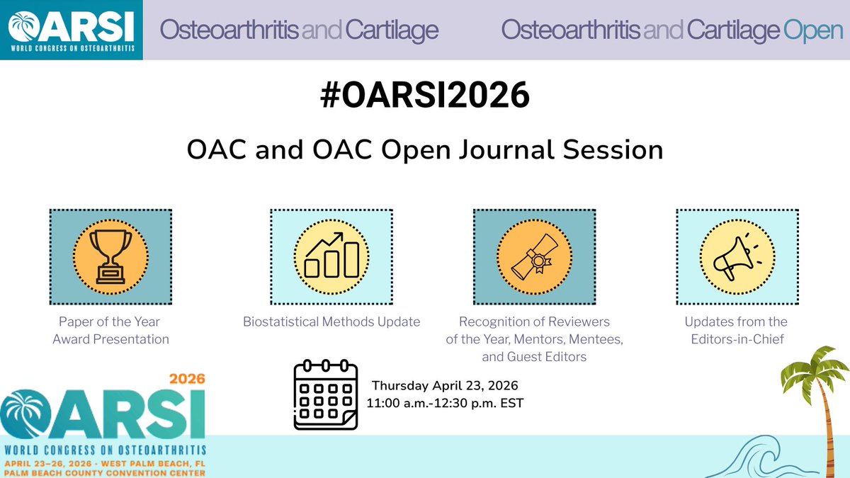 Osteoarthritis and Cartilage Journals tweet media