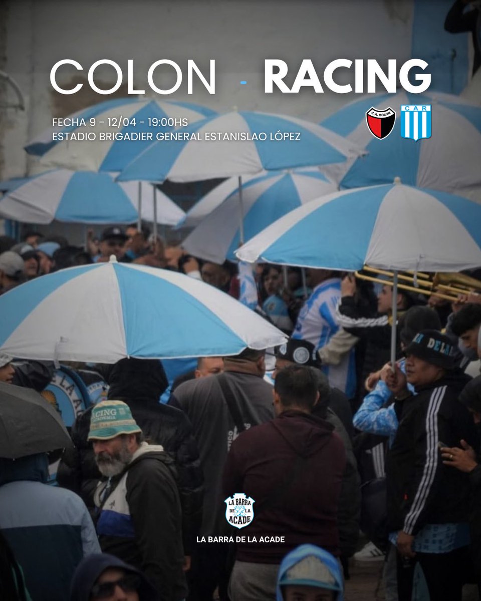 Juega Racing 🩵🤍  #racingcba

🏆 #PrimeraNacional
🆚 Club Atlético Colón 
🗓️ domingo 12/04
🕙 19:00 hs
🏟️ Estadio Brigadier General Estanislao López 
💻 LPF | PLAY