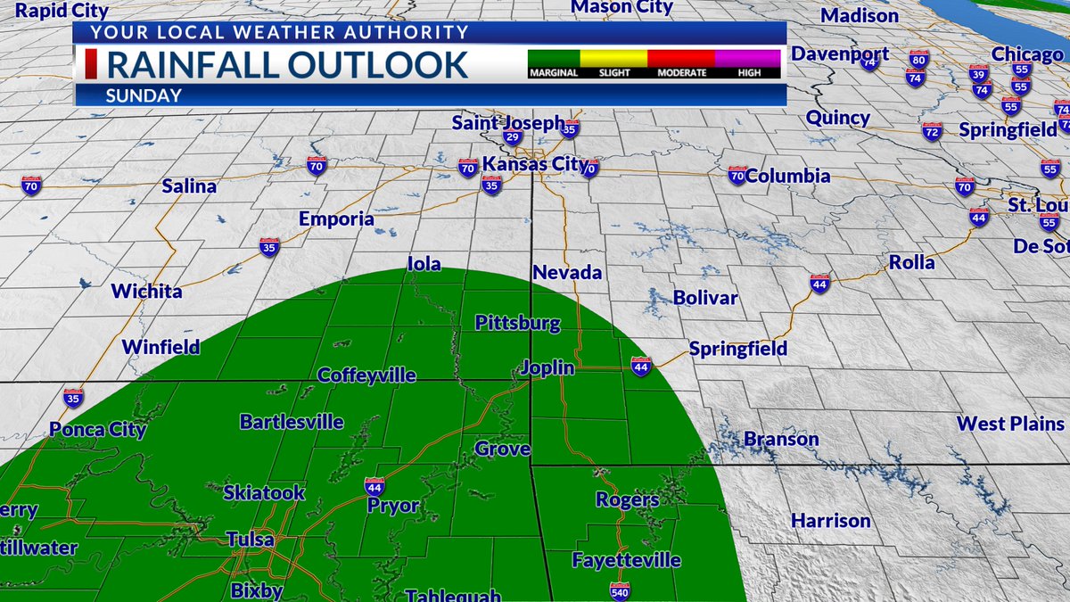 Storm chances will continue to exist over our weekend, and our area is under a marginal risk for severe weather by Sunday. There is still some uncertianty on how storms will develop and evolve, but chances look to exist nonetheless.