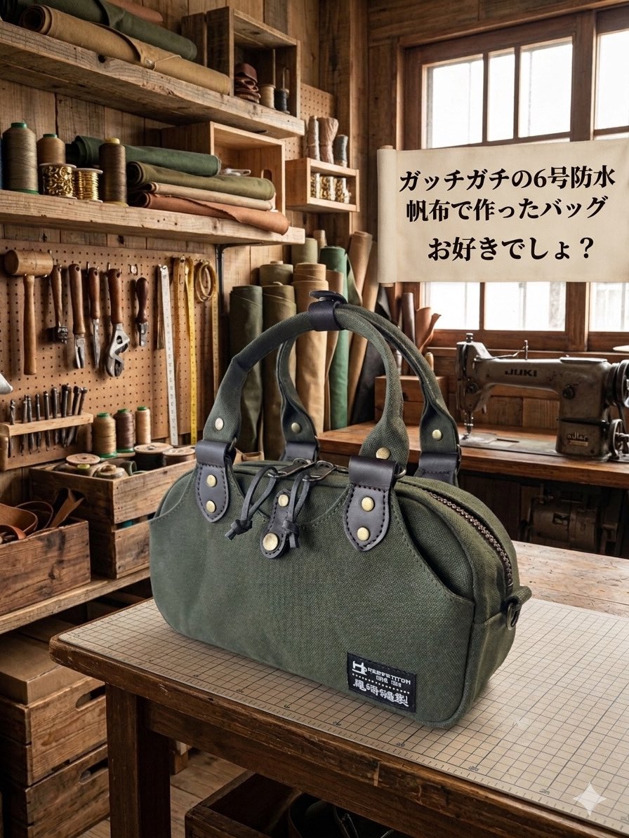 ozakihousei's tweet photo. 硬くて作るのが大変ですが、
6号防水帆布でしか出せない
質感があるのです
尾崎縫製の拘りなのです https://t.co/j34Wiekohd