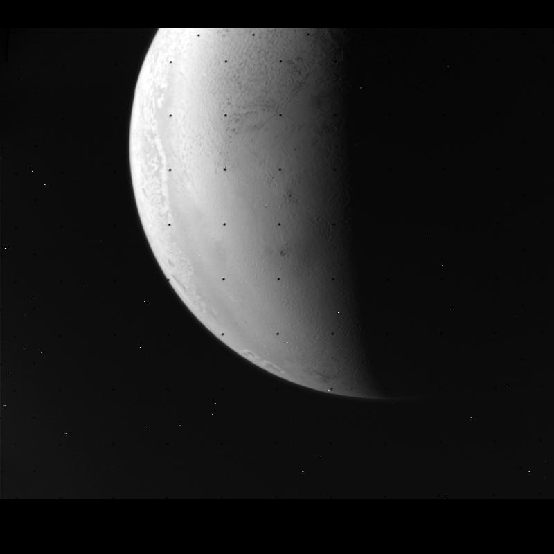 While the colorful composites are beautiful, there's something eerie and incredible about the raw image files from Voyager, like this shot of Triton, a moon of Neptune, from 1989.