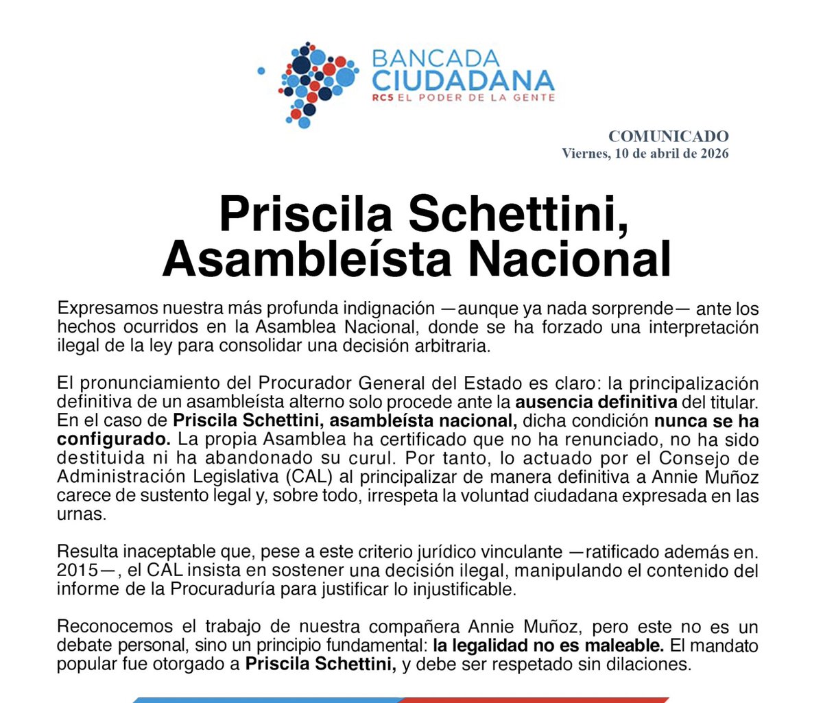 RonalGonzalezAs's tweet image. Con indignación —pero sin sorpresa— denunciamos un nuevo atropello a la ley.
El #CAL insiste en sostener una decisión ilegal, ignorando el pronunciamiento claro del Procurador y manipulando su contenido para justificar lo injustificable.