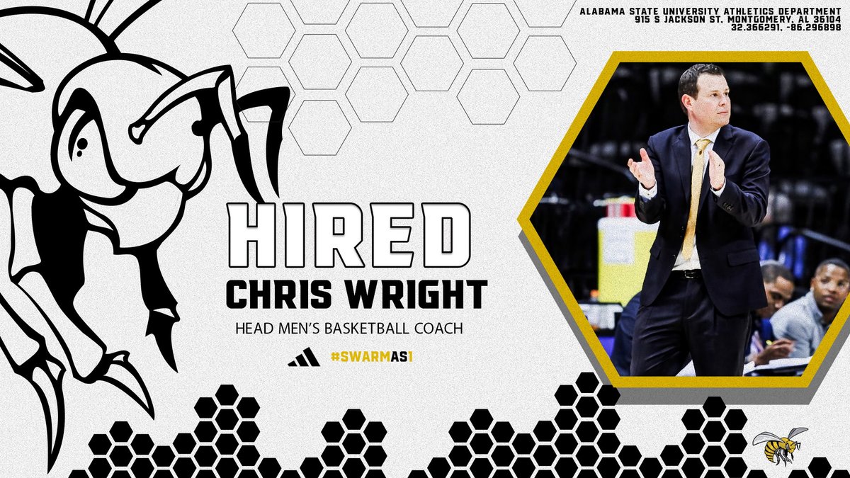 BamaState1867's tweet image. It's Official. Alabama State University proudly welcomes Chris Wright as the new Head Men's Basketball Coach. 

332 wins. NAIA National Coach of the Year. Championship mindset.

Coach Wright, Hornet Nation is ready!

#SwarmAS1 #WhereHistoryIsMade #MyASU #ASUBasketball