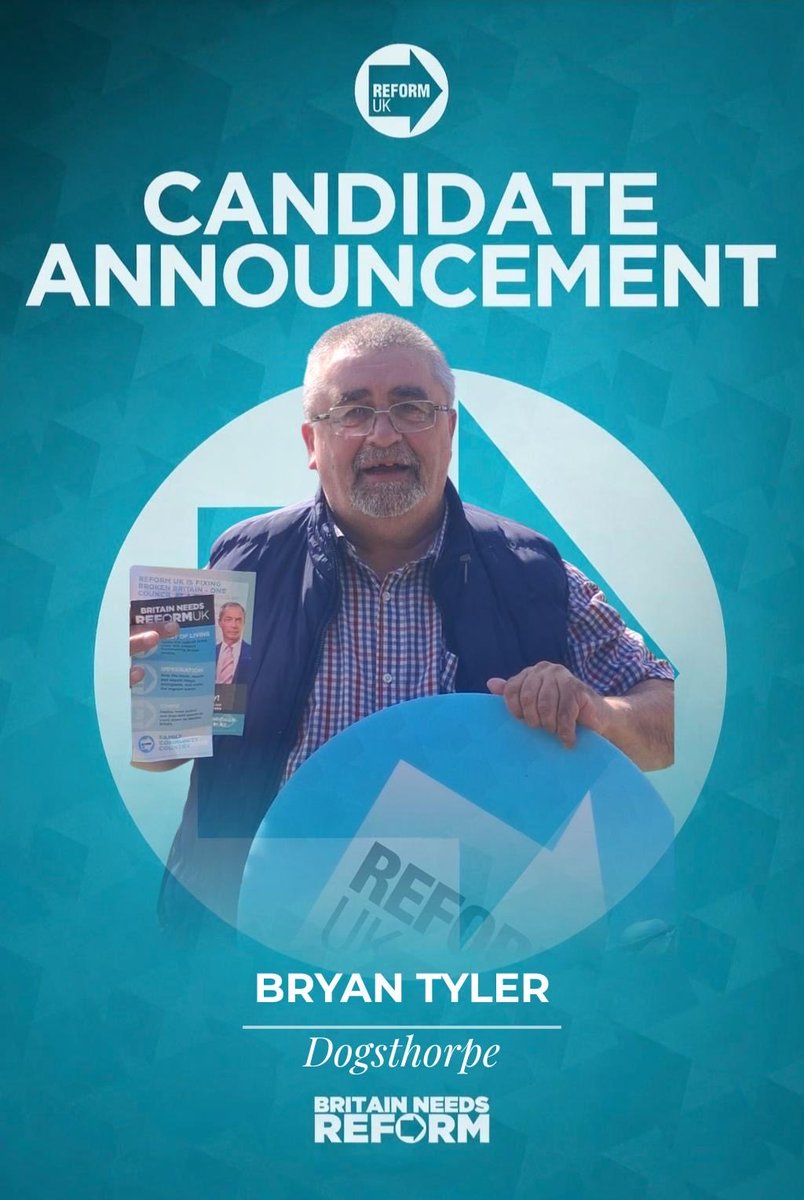 reformpeterboro's tweet image. !! CANDIDATE ANNOUNCEMENT !!
It is time to introduce our local council candidates for #peterborough.

Meet Bryan, who is our fantastic candidate for Dogsthorpe ward. #FamilyCommunityCountry #ItsTimeForReform