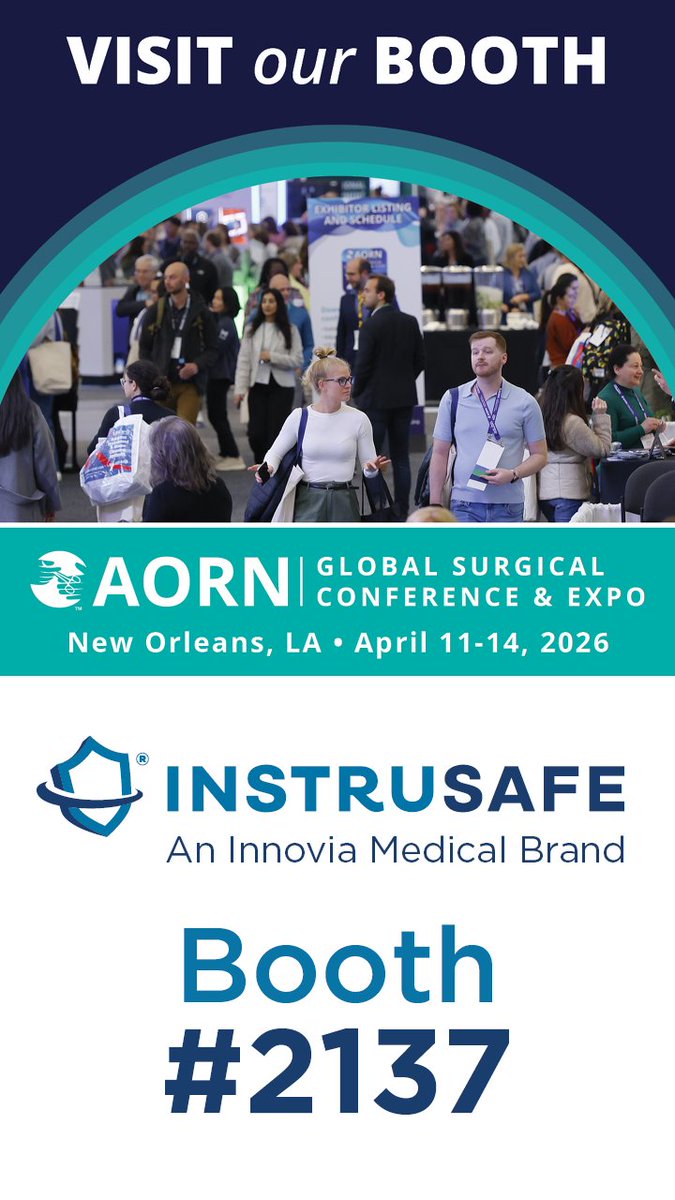 InstruSafe's tweet photo. Are you going to #AORN2026? Visit us at Booth #2137!  Let's connect and discuss how #InstruSafe could work for you.

#SterileProcessing #SPD https://t.co/WPQsnkkKGr