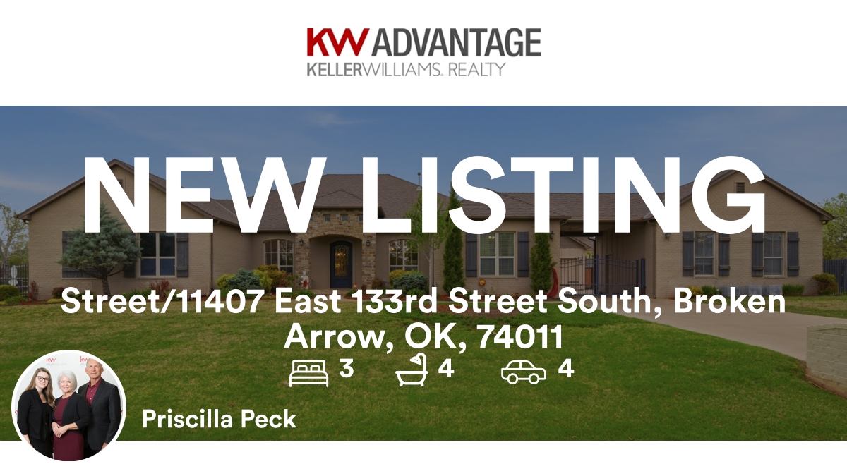 PeckRealtyGroup's tweet photo. 🛌 3 🛀 4 🚘 4
📍 Street/11407 East 133rd Street South, Broken Arrow, OK, 74011

My latest listing on RateMyAgent.
OK 132776
https://t.co/PeTpr5ggRc

...
#ratemyagent #realestate #Keller_Williams_Advantage__Novi https://t.co/79BtpW65xE