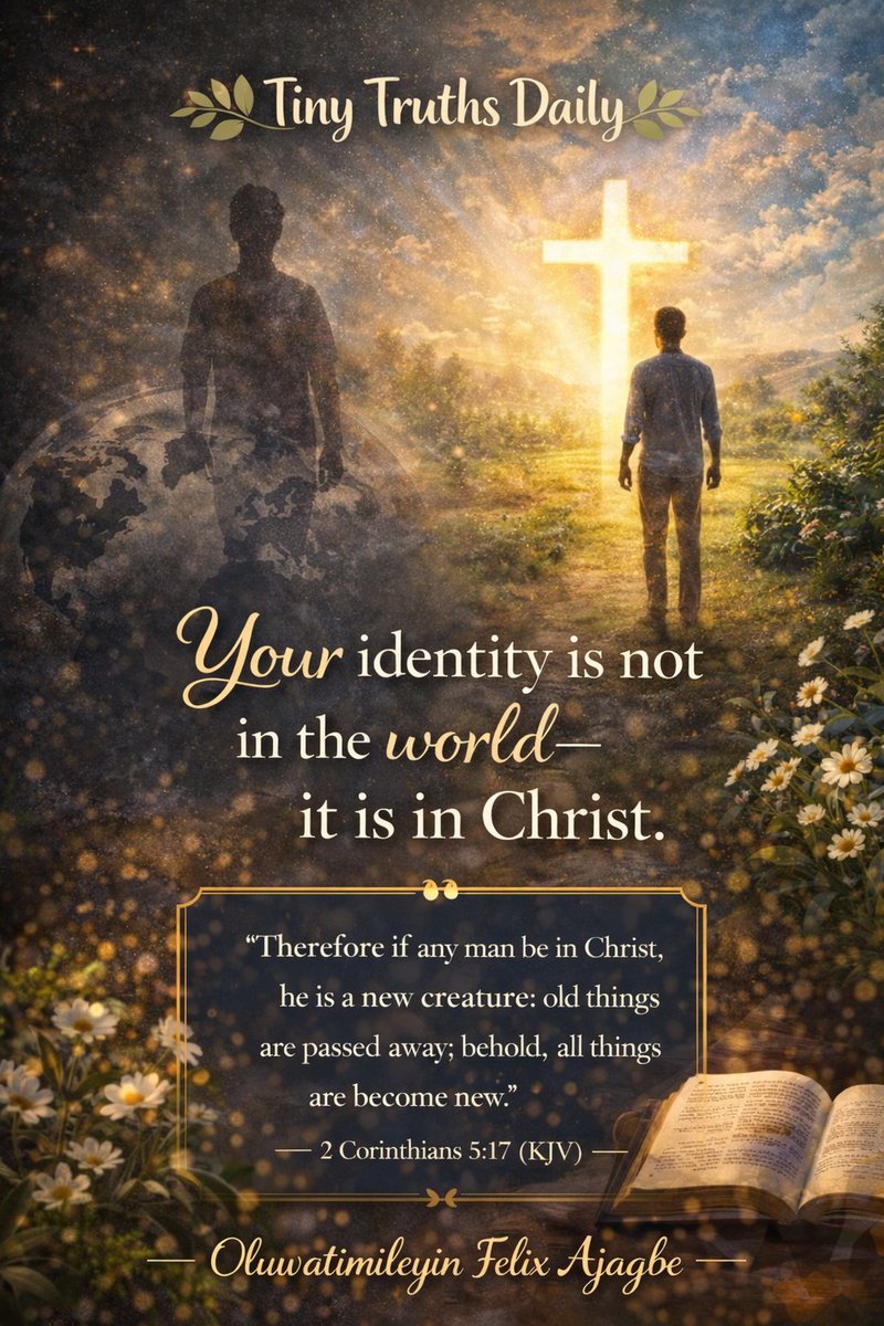 felix_ajagbe's tweet image. You are who God says you are. Walk boldly in your new identity in Christ.

#TinyTruthsByFelix #IdentityInChrist #MindOfChrist #ChristianLiving #FaithDaily