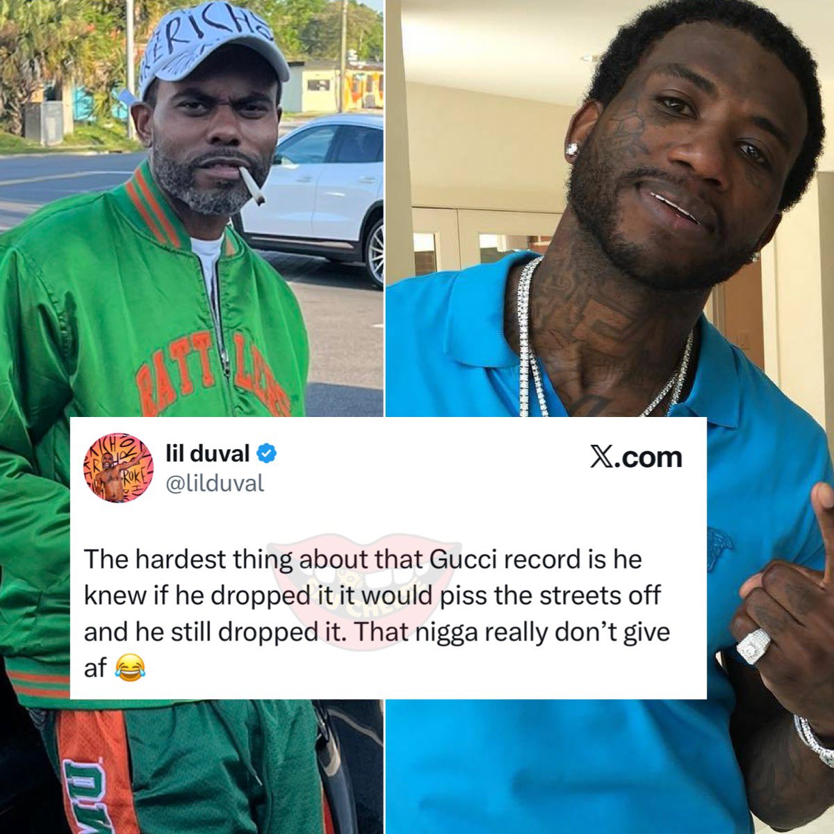Lil Duval says Gucci Mane knew he would piss the streets off with his new song, but still released it