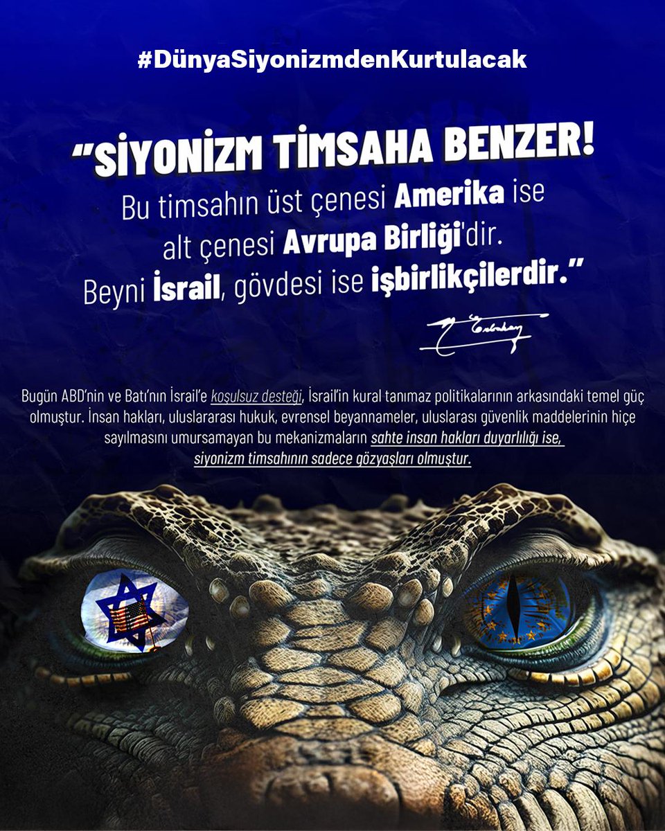 Daglar3's tweet photo. #DünyaSiyonizmdenKurtulacak https://t.co/0Dg755yA6L