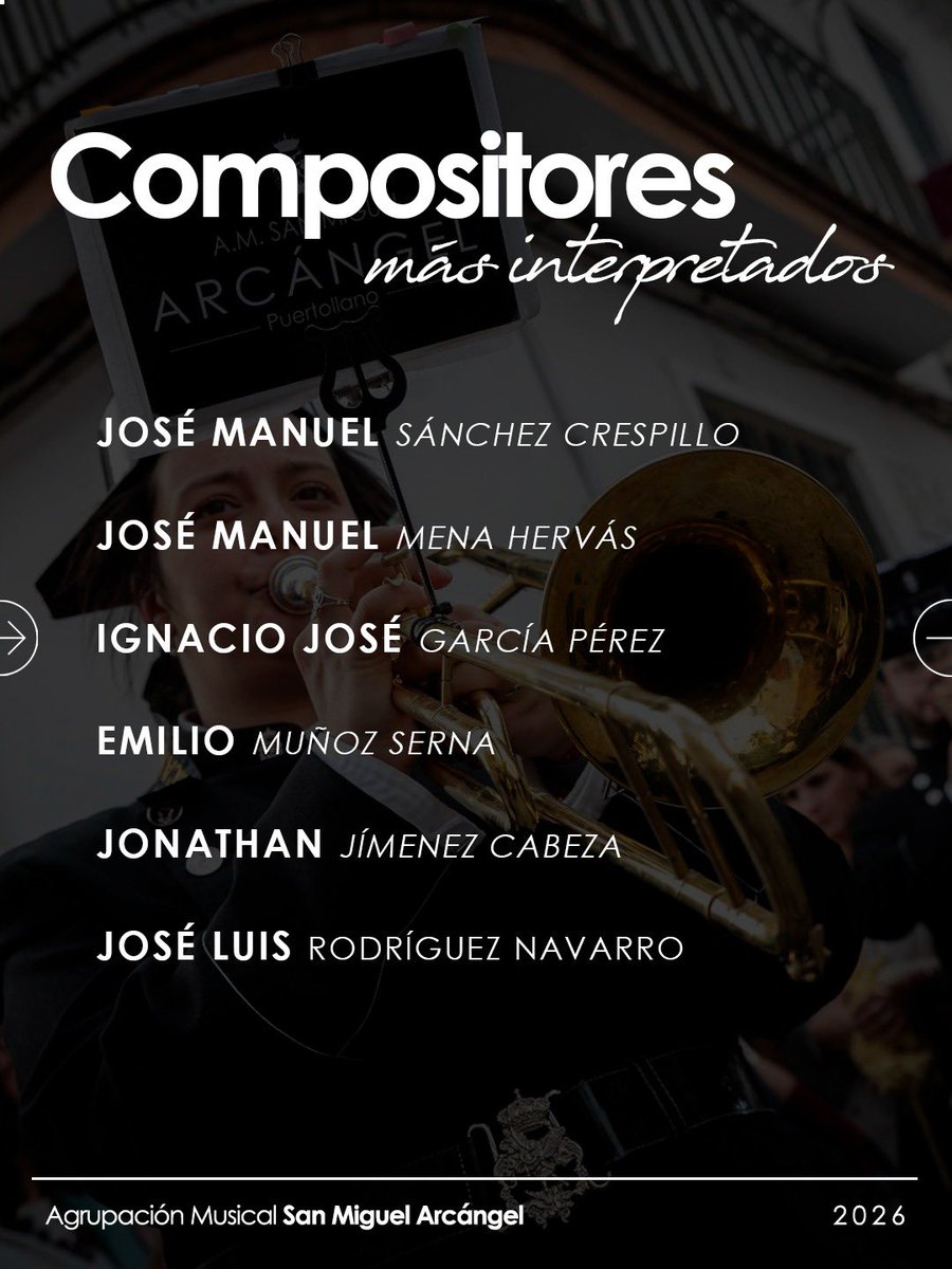 ARCANGEL_AM's tweet photo. Donde destacamos las 221 marchas interpretadas en 31 horas de procesión, donde las marcha más interpretada han sido Mi Señor de la Oración y Estrella, Luz de Resurrección como composicion propia más solicitada. https://t.co/ZSDiPA9kFx