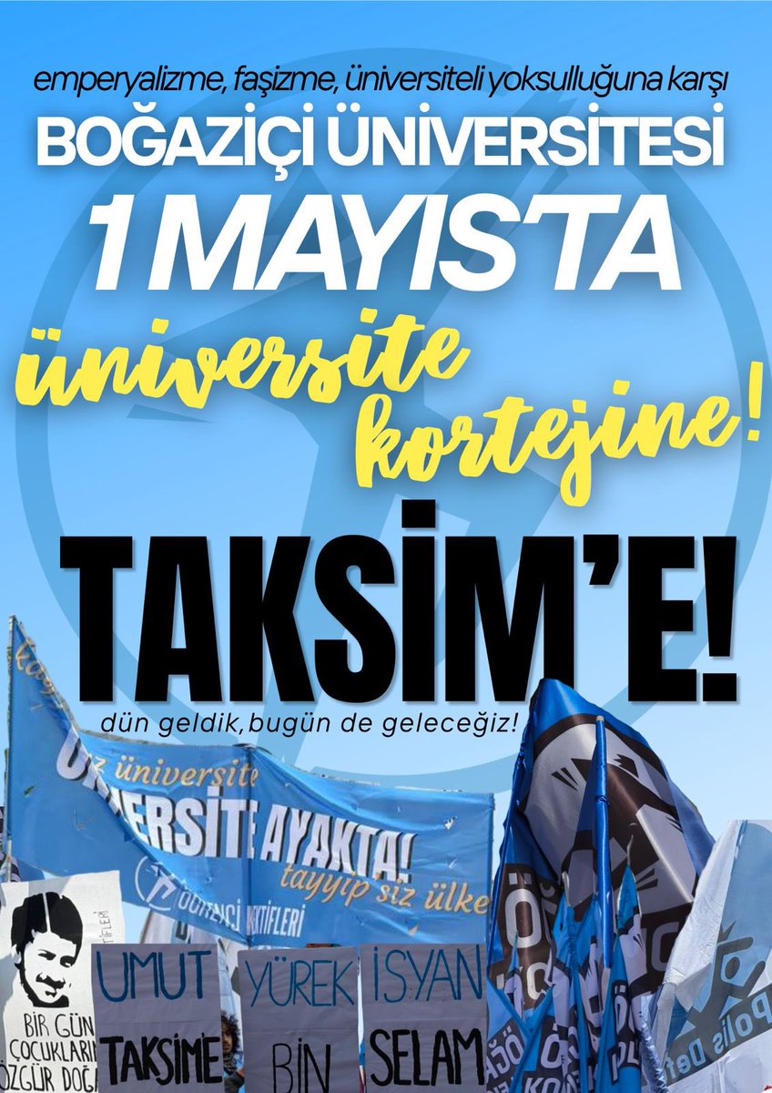 bounkoletiff's tweet photo. 📢 Boğaziçi 1 Mayıs’ta Taksim’e, üniversite kortejine! 

Üniversiteli yoksulluğuna, emperyalizme, faşizme karşı rotamız 1 Mayıs’ta Taksim’e! 

Formu doldur, birlikte yürüyelim!

https://t.co/oWTHYDW66U https://t.co/ti0JRuiEiy