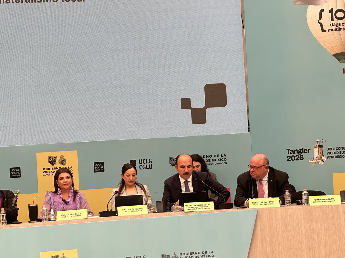 UCLGMEWAorg's tweet photo. 📍Mexico City

🔵⚪️ @uclg_org Executive Bureau Business Session is now underway, bringing together local and regional leaders to discuss key priorities shaping UCLG collective agenda.

✨ During the session, the Mayor @uiAltay_int highlighted the importance of the “100 Days of Multiculturalism” campaign as a strategic initiative to strengthen the global positioning and visibility of Local and Regional Governments (LRGs). He emphasized the role of such initiatives in promoting inclusivity, dialogue, and shared values across our cities and regions.

We look forward to insightful exchanges and impactful outcomes.

#UCLGmeets