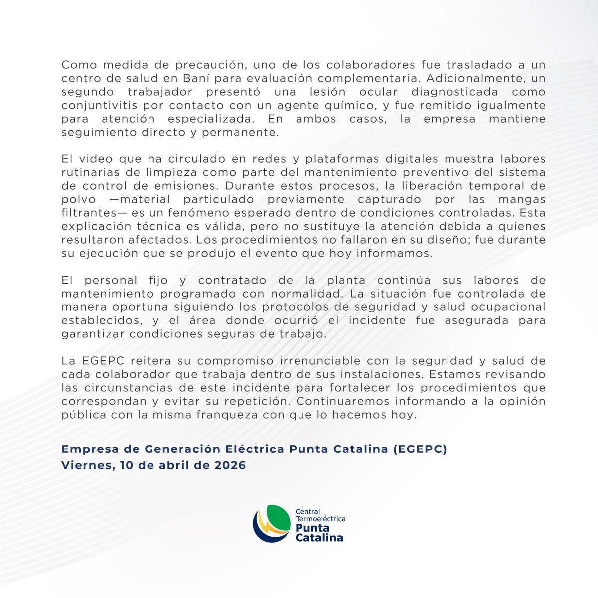 Empresa de Generación Eléctrica Punta Catalina tweet media
