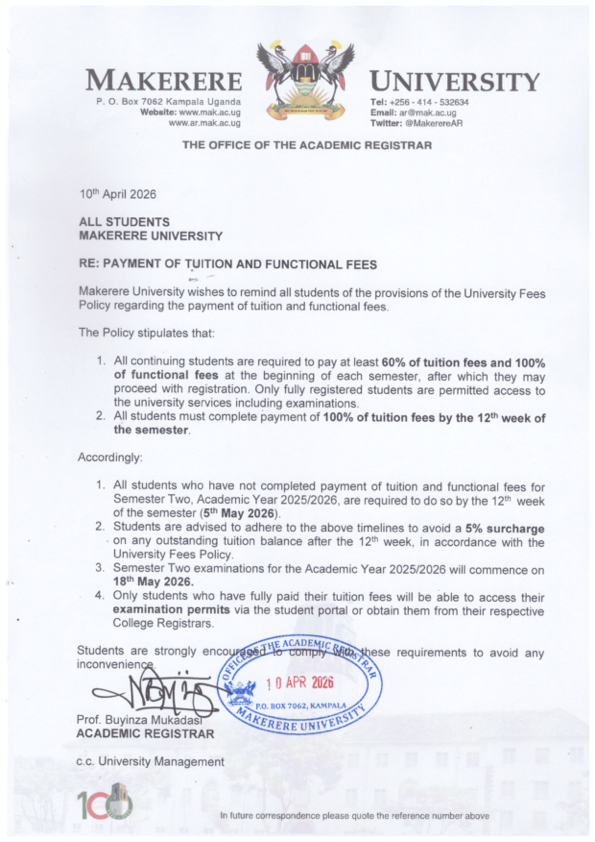 MakerereCHS's tweet image. 🚨 PSA: All @Makerere #Students