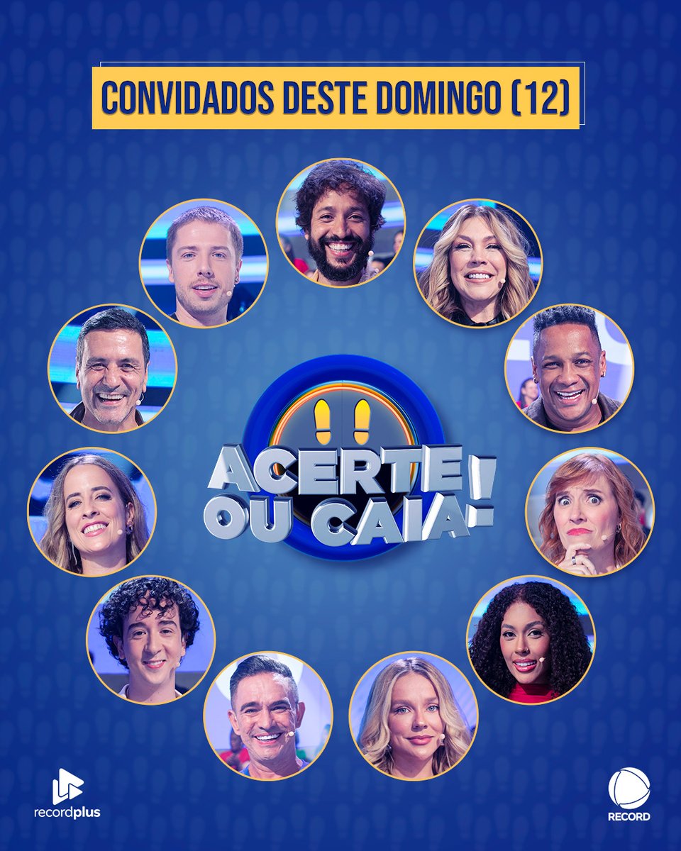 acerteoucaia's tweet image. Tem um pessoal aqui no #AcerteOuCaia querendo conquistar a sua torcida. Vem dar uma olhada! 💪

Conta aqui pra gente quem conseguiu! Estamos te esperando no programa deste domingo (12), logo depois do #Boom! 🤯