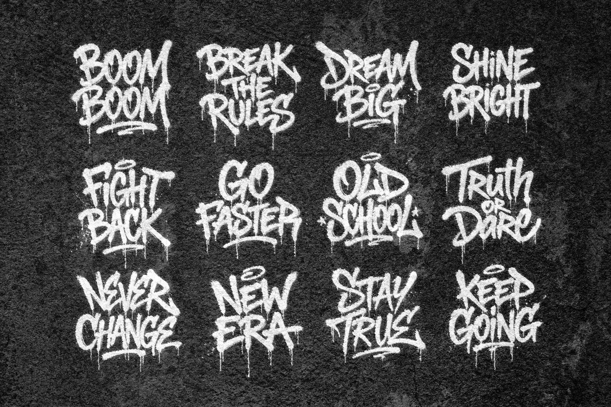 PixelBuddha's tweet image. Graffiti Vector Pack + PSD Effect: goo.su/Zz4B3m

This set includes graffiti-style vector quotes with broad brush lettering, paint drips, and the rough wall-marked texture of street tags.

#pixelbuddha #vectorillustration #vectorart #vectordesign #graphics #typography