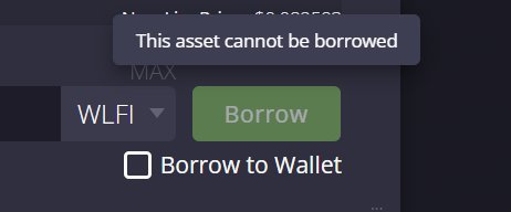 DeXcovery's tweet photo. @arkham It's not possible to borrow $WLFI against USDC. They would be liquidated within an hour. Shame for @Dolomite_io https://t.co/8bb6PnIXZK