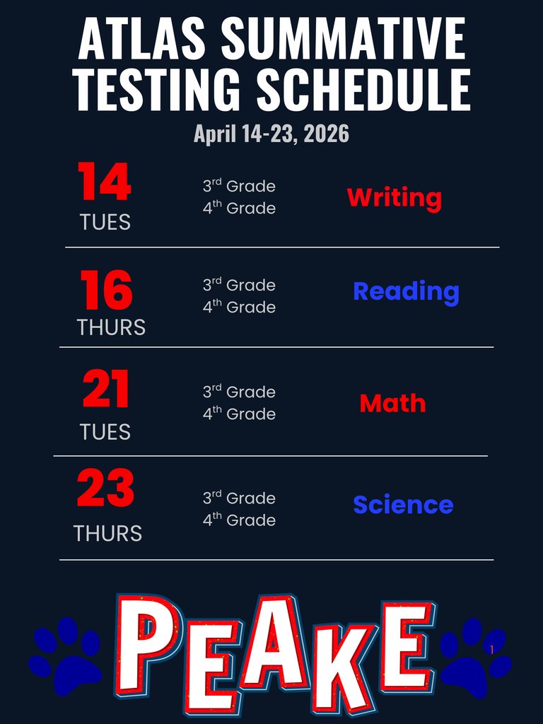APSD_News's tweet image. Parents/Guardians, our students will be participating in the summative assessments for the state in the coming weeks. Please check the scheduled testing dates on the graphics.  If you have any questions or concerns, please contact your child’s school. 
#BadgerPride