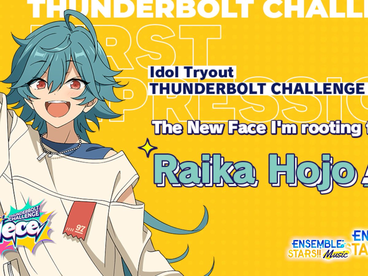 MewMalaurie's tweet photo. Idol Tryout <i>4piece</i>
The New Face I'm rooting for is...
Raika Hojo!!
#4piece #EnsembleStarsNEWFACE https://t.co/0DIEgbZMcr