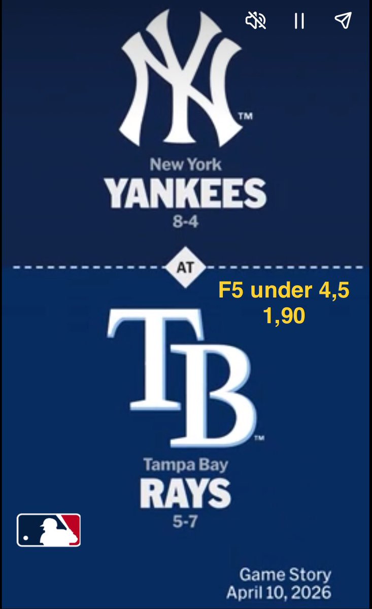 curry_st30's tweet photo. 10/4/26
MLB PLAYS🇺🇸 ⚾️

————————-

N.Y. Yankees 🆚 Tampa F5 under 4,5 (1,90)
Washington 🆚 Brewers F5 over 4,5 (1,90)

————————-

Let’s cash 💰
Like ❤️ &amp; follow @curry_st30 
#MLB #GamblingX https://t.co/NMR7f3lOvz