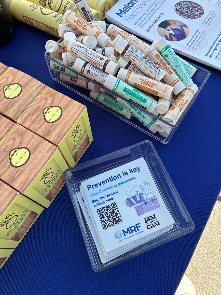 CureMelanoma's tweet photo. Last month, our team was honored to attend and share the mission of the MRF at @jamforcam. We’re incredibly grateful to be a beneficiary of Jam in the Streets 2026, which raised an outstanding $1.2 million in support of melanoma research and prevention, with a portion of proceeds benefiting the MRF.

It was a meaningful day connecting with the community—handing out sunscreen, sharing sun safety tips and raising awareness about the importance of early detection and prevention. We’re so thankful to be part of such an impactful event and inspired by the support behind it! https://t.co/GWMeFkx16H