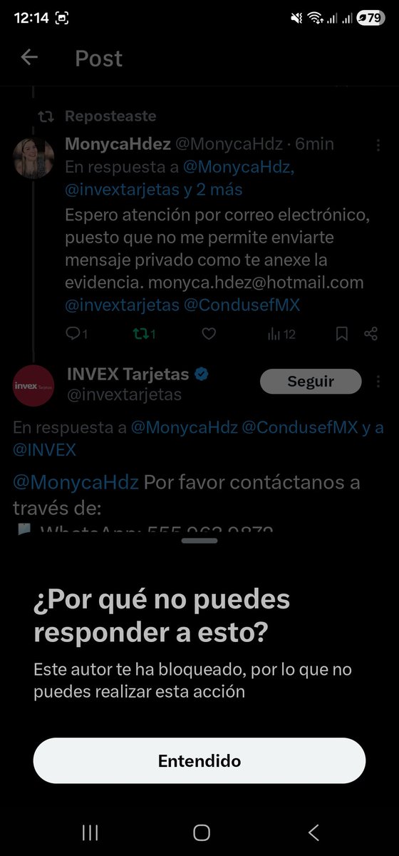 MonycaHdz's tweet photo. me ayudas @Profeco  no me resolvieron y me bloquearon https://t.co/Tr4IPH1Ptx