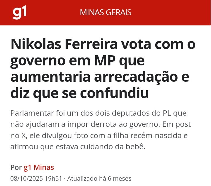 Nikolas Ferreira votou também com o governo Lula, MP que AUMENTA, arrecadação.

Ele parece o Cleitinho, mas na câmara dos deputados.