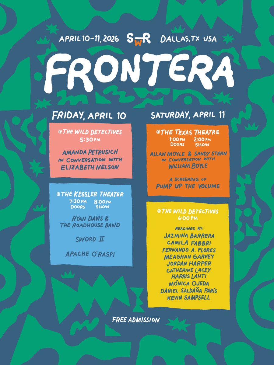 songmess's tweet photo. DALLAS

Frontera x @SouthwestReview starts today. Come thru for poetry readings, podcasts, live music, artsy networking, and a big Saturday night blow out DJed by 💁🏽‍♂️

FREE!!!!

Set list is giving remixed tía classics, cumbia memes, and perreomg. Ahí nos vemos 🪩 https://t.co/xVnNJx1Ncu