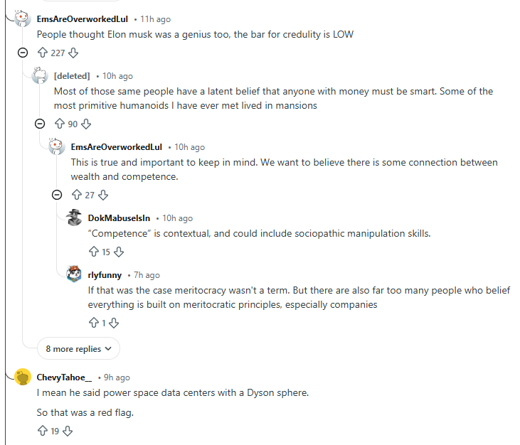 Puppy1243684's tweet image. #Redditors of #programmerHumor casually thinking they are smarter than #ElonMusk . This is a great example of how Reddit users are so full of themselves in every facet of life.

reddit.com/r/ProgrammerHu…