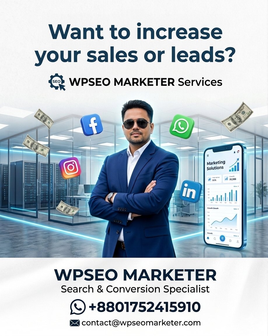 wpseomarketer's tweet image. All-In-One Digital Marketing Agency: SEO, PPC, and Content Strategies
Visit us: info@wpseomarketer.com WhatsApp: +8801752415910

#WPSEOMarketer #SEOExpert #DigitalGrowth #SearchEngineOptimization #BusinessSuccess #MarketingTrends2026