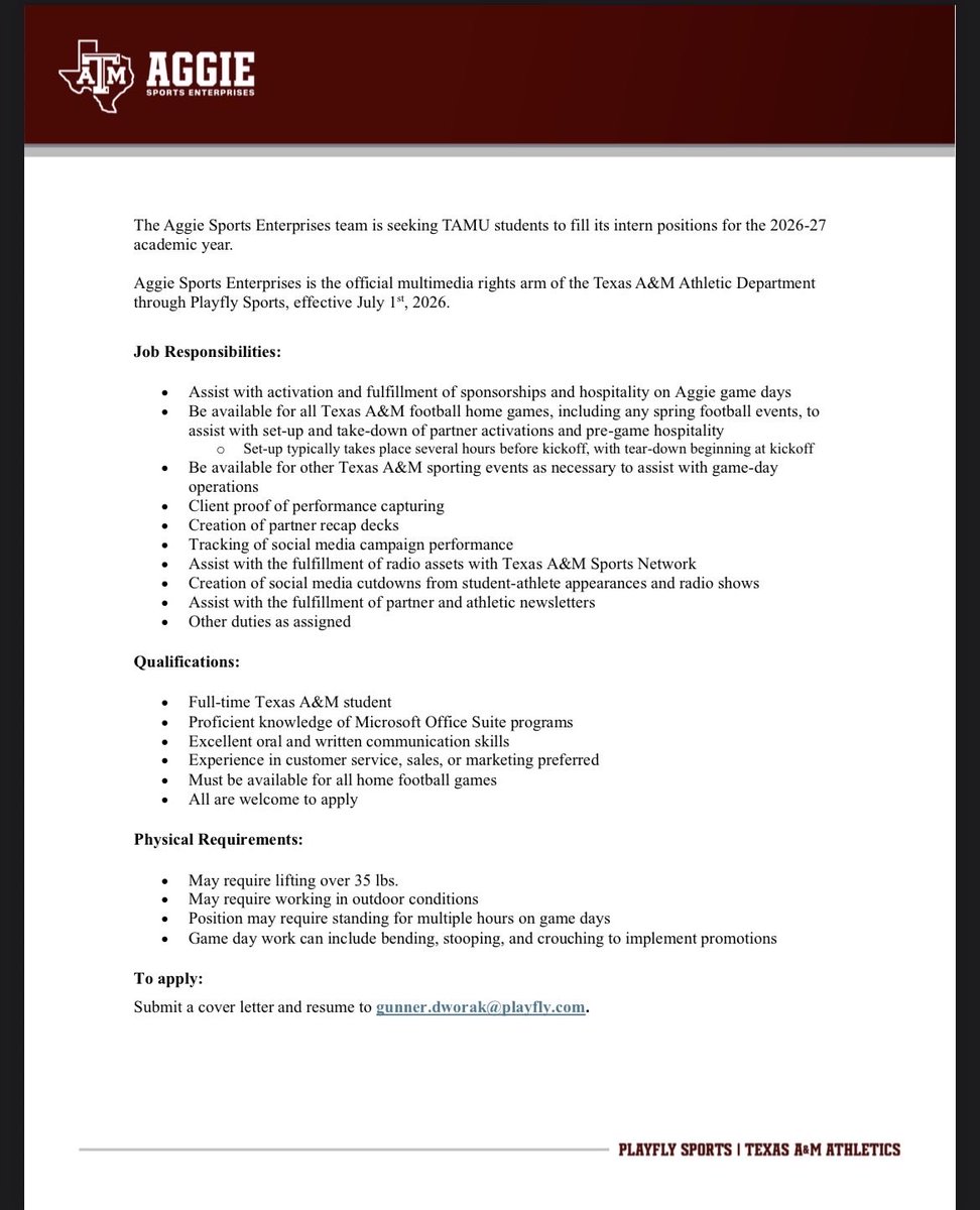 TAMU SPMT Internship tweet media