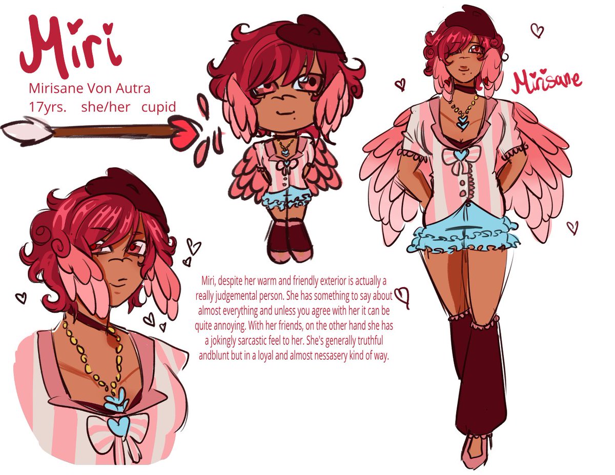 _luvitee's tweet photo. I have been in artblock for awhile, so here's a character sheet for one of my ocs, Mirisane! I'll hopefully get back go my usual drawing soon, though for now, this has to do. #art #oc https://t.co/FwvBuSHj25