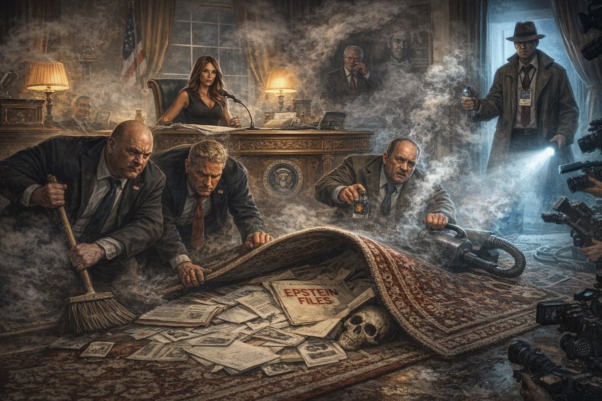 jpoptrix's tweet photo. @JoJoFromJerz This isn’t smoke clearing. It’s a panicked cleanup crew spraying cologne on a grease fire while power brokers try to leaf blow the Epstein story under the rug. The real scandal may be the cover up itself. Victims, reporters, and truth tellers are the only adults in the room. https://t.co/yQuDtWIT8Z