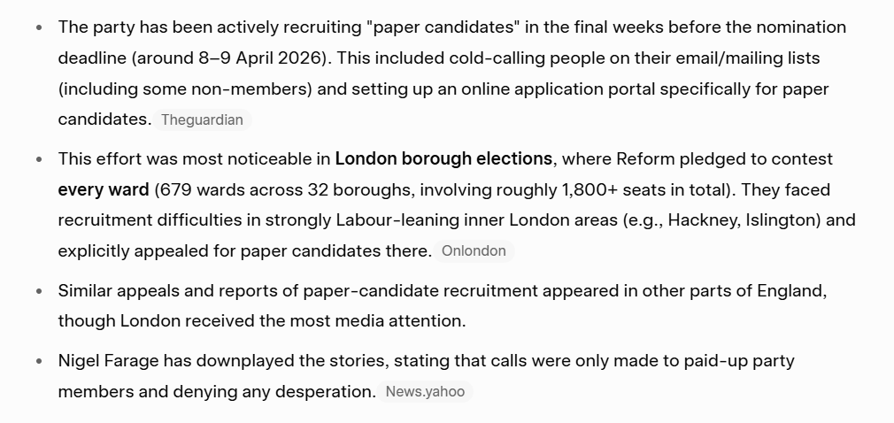 <a href="/ZiaYusufUK/">Zia Yusuf</a> <a href="/Nigel_Farage/">Nigel Farage MP</a> Are you going to be transparent and honest with the British public and publish how many of your candidates are paper candidates?