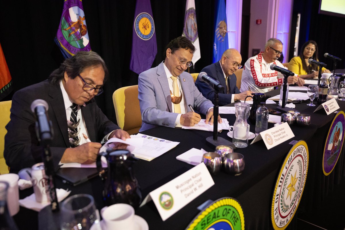 CherokeeNation's tweet photo. 4: During the General Session, leaders from the Inter-Tribal Council unanimously passed several resolutions, including one that declared the Councilโs full support for protecting #MedicaidExpansion and tribal health care systems in Oklahoma. https://t.co/mENhcahxOm
