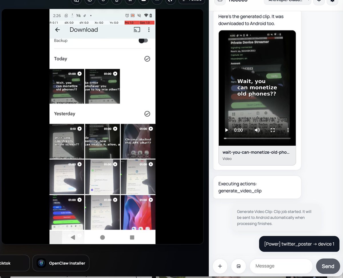 RohanArun's tweet photo. 👀The clipping agent automates clipping content from any youtube channel, with hooks and subtitles, and distributes them across devices to post across Tiktok, Instagram, Youtube, and Twitter. 

Comment and repost ♻️ for early access!

You can use this to 10x your promotions across idle devices!