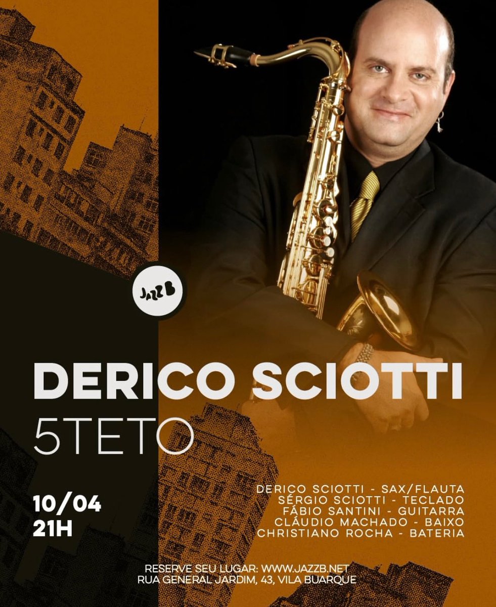 AcessoCodigo's tweet image. Agenda 
Hoje, às 20H tem @derico.sciotti 5tetono @jazzbclub 

#agenda 
#dericosciotti 
#jazzclub